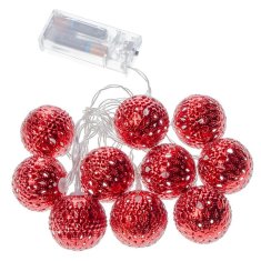 Linder Exclusiv Vánoční LED osvětlení 10 červených koulí Teplá bílá