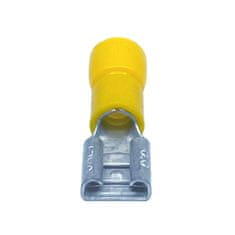 Izolované Cu lisovacie dutinky ploché žluté 6,3×0,8mm / 6mm2 100 ks