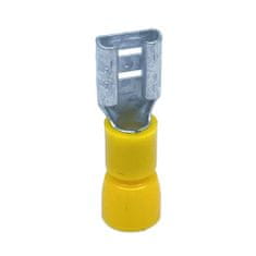 Izolované Cu lisovacie dutinky ploché žluté 6,3×0,8mm / 6mm2 100 ks
