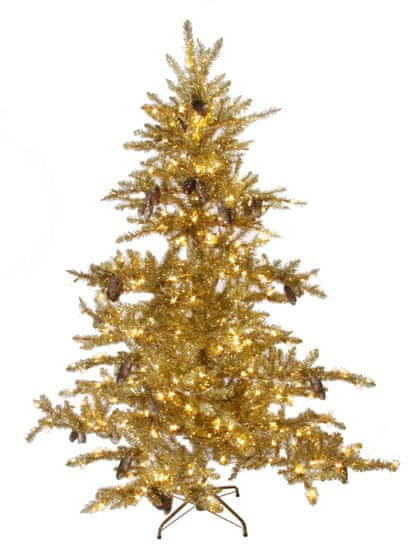 Shishi Zlatý vánoční strom s šiškami 400 LED EU, výška 180 cm