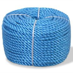 Greatstore Kroucené lano z polypropylenu 12 mm 250 m modré