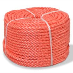 Greatstore Kroucené lano z polypropylenu 12 mm 250 m oranžové