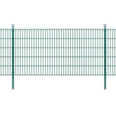 Greatstore 2D zahradní plotové dílce a sloupky 2008x1030 mm 2 m zelené