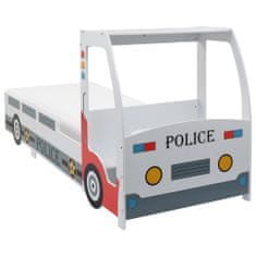 shumee Dětská postel policejní auto s matrací 90 x 200 cm 7 zón H3