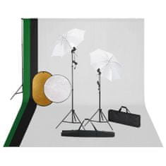 Greatstore Foto studio set s lampami, pozadím a odraznou deskou
