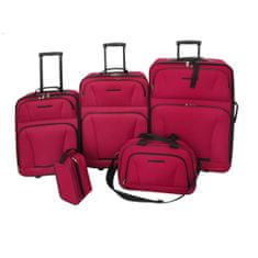 shumee Pětidílný set cestovních kufrů červený