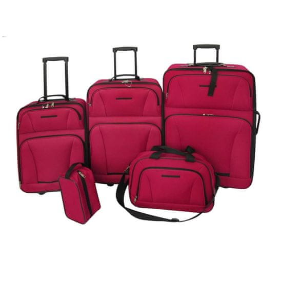 Greatstore Pětidílný set cestovních kufrů červený