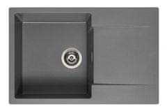 Reginox Granitový dřez s odkapem Mini Amsterdam 760.0 Barvy: bílá, černá, šedá, béžová - Grey metalic (silvery)