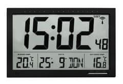 TFA 60.4510.01 Rádiem řízené nástěnné XL hodiny s vnitřní/vnější teplotou, černé