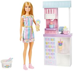 Mattel Barbie Herní set Prodavačka zmrzliny blondýnka HCN46