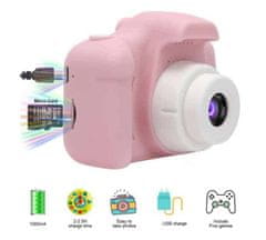 Netscroll Dětský fotoaparát s HD kvalitou, modrý, růžový, 1280x720px, nabíjení přes USB, dárky pro děti, Minifoto, modrá