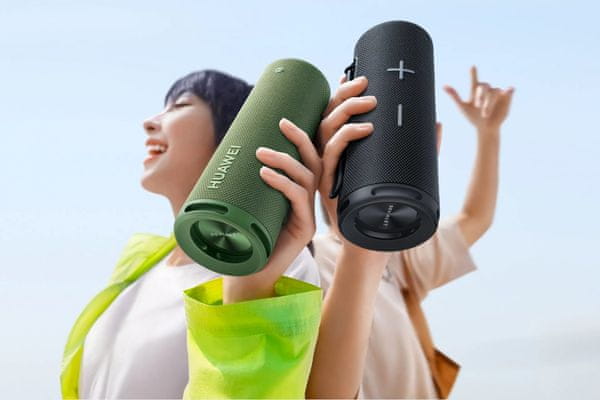  štýlový prenosný reproduktor huawei sound joy Bluetooth technológia mikrofón hlasové ovládanie nfc párovanie odolný voči vode outdoor reproduktor dlhá výdrž na nabitie 