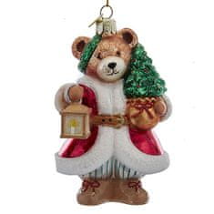 kurt adler Vánoční ozdoba - Medvídek Santa, 1ks