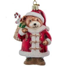 kurt adler Vánoční ozdoba - Medvídek Santa, 1ks