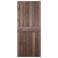 Greatstore Posuvné dveře s kováním 90 x 210 cm borovice tmavě hnědé