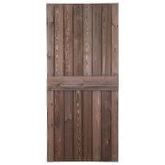 Greatstore Dveře 90 x 210 cm masivní borové dřevo tmavě hnědé