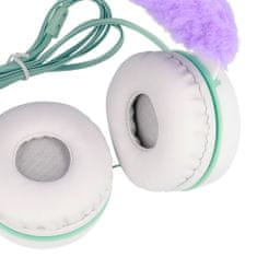 MG Plush Bear plyšová sluchátka s ušima, fialová