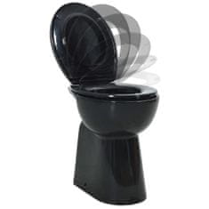 Greatstore Vysoké WC bez okraje měkké zavírání o 7 cm vyšší keramika černé