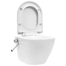 Greatstore Závěsné WC bezobrubové s podomítkovou nádržkou keramika bílé