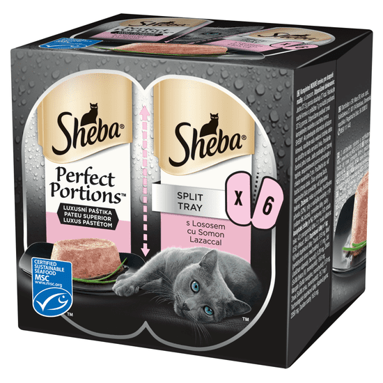 Sheba Perfect Portions vaničky s lososem pro dospělé kočky 8x(3x75g)