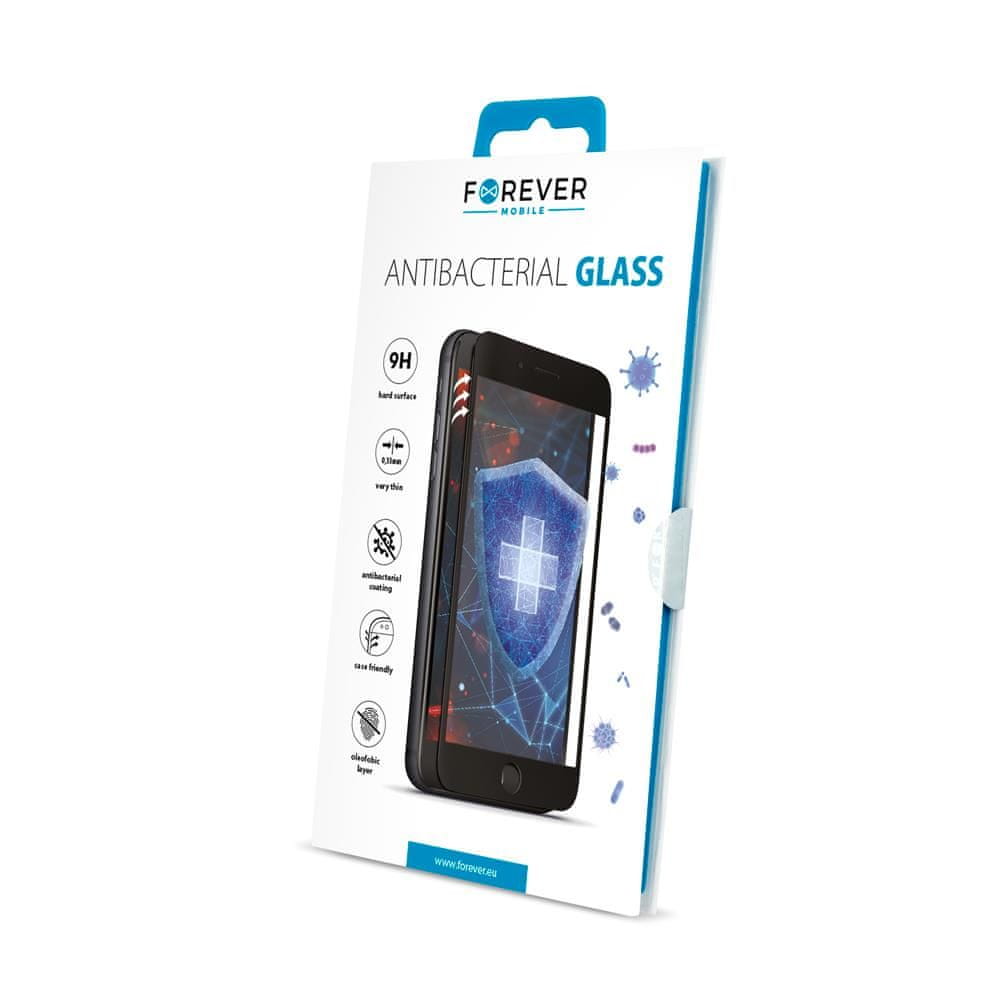 Forever Antibakteriální tvrzené sklo pro Apple iPhone 12 Pro Max (6,7") GSM102604, černé