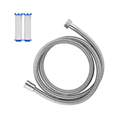 Netscroll Flexibilní hadice pro ruční sprchu z nerezové oceli + 2x vodní filtr, bavlněný filtr, který udržuje pH hodnotu vody, univerzální flexibilní hadice, SetShower
