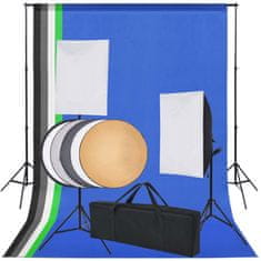 shumee Profesionální foto studio set: 5 barevných pozadí a 2 softboxy