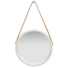 Greatstore Nástěnné zrcadlo s popruhem 40 cm stříbrné
