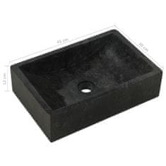 Vidaxl Koupelnová skříňka masivní teak s umyvadlem mramorové černé