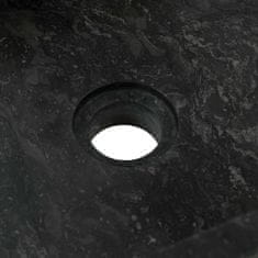 shumee Koupelnová skříňka masivní teak s umyvadlem mramorové černé