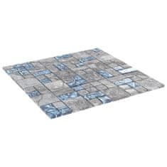 Greatstore Samolepicí mozaikové dlaždice 22 ks šedé a modré 30x30 cm sklo