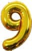 Atomia Fóliový balón narozeninové číslo 9, zlatý 82cm