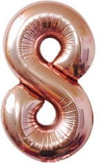 Atomia Fóliový balón narozeninové číslo 8, ružovo zlatý 82cm