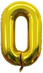 Atomia Fóliový balón narozeninové číslo 0, zlatý 46cm