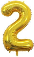 Atomia Fóliový balón narozeninové číslo 2, zlatý 46cm