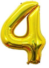 Atomia Fóliový balón narozeninové číslo 4, zlatý 46cm