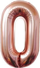 Atomia Fóliový balón narozeninové číslo 0, ružovo zlatý 82cm