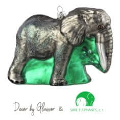 Decor By Glassor Nadační skleněná ozdoba slon