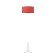 LYSNE.PL Stojací lampa se stínidlem ROMA bílý rám, červená