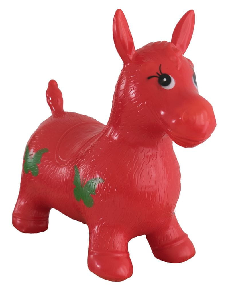 Levně Teddies Hopsadlo kůň skákací gumový 49x43x28 cm červený