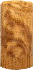 NEW BABY Bambusová pletená deka 100x80 cm hořčicová
