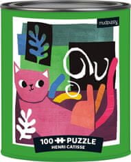 Mudpuppy  Puzzle v plechovce Artsy Cats: Henri Catisse 100 dílků