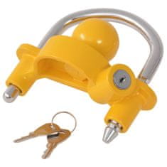 shumee Zámek tažného kloubu s 2 klíči, ocel a hliníková slitina, žlutý