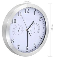 shumee Nástěnné hodiny strojek Quartz vlhkoměr a teploměr 30 cm bílé