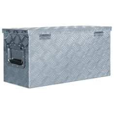 Greatstore Hliníkový box 61,5 x 26,5 x 30 cm stříbrný