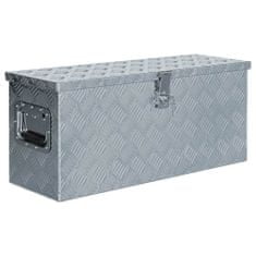 Vidaxl Hliníkový box 76,5 x 26,5 x 33 cm stříbrný