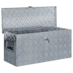 Greatstore Hliníkový box 80 x 30 x 35 cm stříbrný