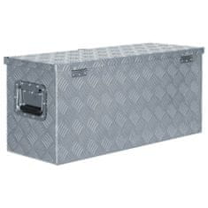 Greatstore Hliníkový box 80 x 30 x 35 cm stříbrný