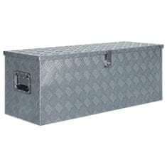 Vidaxl Hliníkový box 110,5 x 38,5 x 40 cm stříbrný