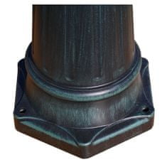 Greatstore Zahradní lampa vysoká 2 ramena 215 cm tmavě zelená/černá hliník
